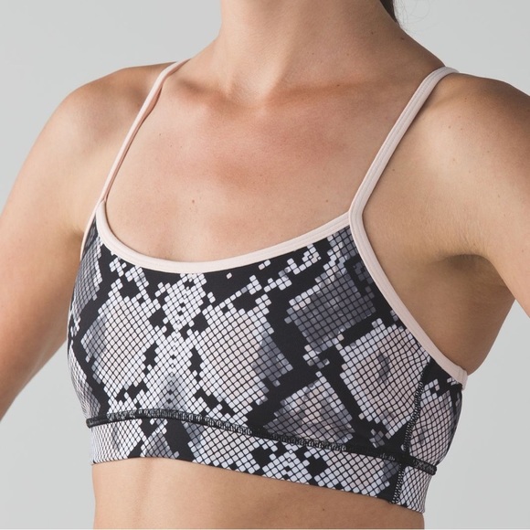 lululemon athletica Other - Lululemon Flow Y Bra IV  Ziggy Snake Butter Pink Black Butter Pink Size 4